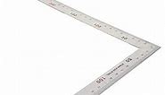 L-Shaped Framing Square Ruler 150 x 300mm Stainless Steel 90 Degree Right Angle Square Ruler Metal Measurement Square Tool Right Angle Ruler Measuring Gauge for Carpenter Engineer