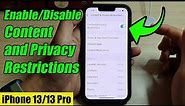 iPhone 13/13 Pro: How to Enable/Disable Content & Privacy Restrictions
