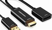 CableCreation 4K HDMI to DisplayPort Adapter with USB Power 3FT, 4K X 2K@30Hz HDMI Male to DP Female Cable Compatible with Xbox One/PS4/PS5/NS