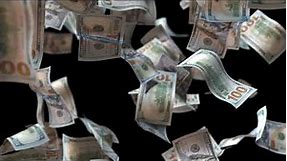 Dollars Falling Down Background Video - Wealth Visualization Money Falling