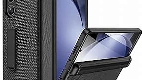 Ruky for Galaxy Z Fold 5 Case, with Magnetic Kickstand and Hinge Protection, Full Body Case Built-in Screen Protector, PU Leather Phone Case for Samsung Galaxy Z Fold 5, Carbon Fiber