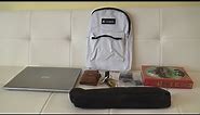 EVEREST LUGGAGE BASIC BACKPACK WHITE MEDIUM CUSTOMER REVIEW AND CLOSE UP LOOK BACKPACKS REVIEWS