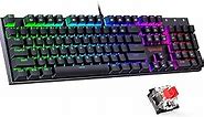 Redragon Mechanical Gaming Keyboard with Red Switches, Wired Keyboard Mechanical with RGB Backlit, Fully Progammable, Durable Aluminum Frame, Anti-Ghosting for PC Windows Mac, K565, Black