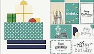 200 Pack happy Birthday Card Assorted Bulk with Blank Envelopes and Stickers 4 x 6 Inches Greeting Cards Blank Happy Birthday Cards for Men Women Adults Kids, 20 Styles(Elegant Style)