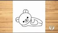 How to draw Rilakkuma Step by step, Easy Draw | Free Download Coloring Page