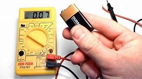 How to test a 9v AA AAA C or D Battery with a Cheap Multimeter