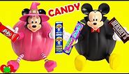 Opening Minnie Mouse and Mickey Mouse Halloween Pumpkins Filled With Candy Surprises