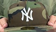 New York Yankees TEAM-BASIC Army Camo-White Fitted Hat by New Era