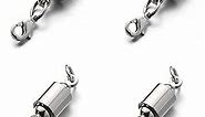 Zpsolution Screw Locking Magnetic Necklace Clasps Safety Magnetic Jewelry Clasps and Closures 6mm Silver