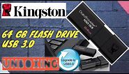 UNBOXING : KINGSTON DATATRAVELER 100 G3 64GB USB 3.0 FLASH DRIVE DT100G3 /64GB / 64 GB DATA TRAVELER