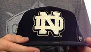 Notre Dame 'NCAA CATERPILLAR' Navy Fitted Hat by 47 Brand