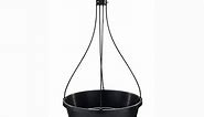 Southern Patio Newbury Medium 12.75 in. 7 Qt. Black Resin Self-Watering Hanging Basket Outdoor Planter NH1312BK