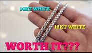 18KT WHITE Gold worth it??? Color difference between 14kt vs. 18kt