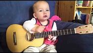 Baby Singing and Playing Ukulele