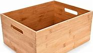 Prosumer's Choice Bamboo Storage Box - Bamboo Box Storage for Kitchen, Living Room, Bathroom, Office - Arts & Crafts Container Caddy Basket - Home Decor & Organization Accessories 14"L x 11"W x 6"H