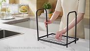 Dish Drying Rack - Stainless Steel Large Dish Rack for Kitchen Counter, 2-Tier Kitchen Organizers and Storage Rack with Drainboard Set, Multifunctional with Cutlery Holder, Black