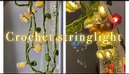 Crochet flower string light TUTORIAL (super beginner friendly!)