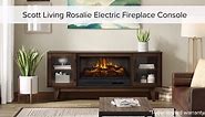 SCOTT LIVING ROSALIE 65 in. Freestanding Media Console Wooden Electric Fireplace in Warm Brown Birch HDSLFP65W-4A