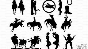 Cowboy Western Silhouettes Clip art, an Object Graphic by Magic Story Studio