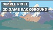 Simple Pixel Background with Mountains for Video Game
