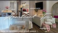 FURNISHED APARTMENT TOUR (485sqft) 🎀🪞 how to decorate & organize small space ~pinterest inspired~