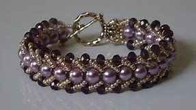 How to make a beautiful and easy pearl bracelet- flat spiral stitch