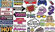 Throwback 2000's and 1990s Photo Booth Prop Set - Funny 2000's and 90s Theme Party Decoration, Favors & Supplies