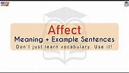 Affect Meaning : Definition of Affect