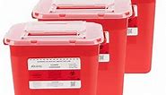 Alcedo Sharps Container for Home Use 2 Gallon (3-Pack), Biohazard Needle and Syringe Disposal, Professional Medical Grade