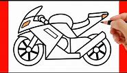 HOW TO DRAW A MOTORCYCLE EASY