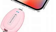 Mini Portable Charger, Small Power Bank External Battery Pack Compatible with iPhone 14/14 Plus/14 Pro Max/13/13 Pro Max/12/12 Mini/12 Pro Max/11 Pro/XS Max/XR/X/8/7/6/6S/Plus Airpods and More-Pink