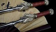 Kung Fu Double Whips/Chinese Martial Arts Equipment/Stainless Steel Material/Pear Wood Handle/One Pair