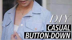 How to Make a Button Down Shirt (casual chambray) | WITHWENDY