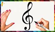 How To Draw A Treble Clef Step By Step 🎼 Treble Clef Drawing Easy