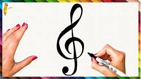 How To Draw A Treble Clef Step By Step 🎼 Treble Clef Drawing Easy