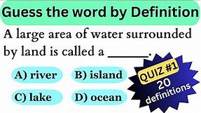 Can you GUESS the word by its Definition | English Quiz | Definition Quiz # 1