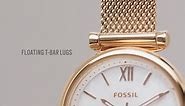 Fossil Women's Carlie Mini Quartz Watch with Stainless-Steel Strap, Silver, 12 (Model: ES4432)
