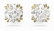 Constella stud earrings, Round cut, White, Gold-tone plated by SWAROVSKI