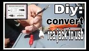 how to convert rca jack to usb *useful idea!* [ use for DVD to v8 ] [ marwie idea! tv ]