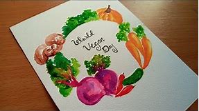 World Vegetarian Day Easy Drawing for Competition | World Vegan Day Drawing|Poster on Vegetarian Day