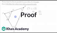 Proof: Parallel lines divide triangle sides proportionally | Similarity | Geometry | Khan Academy