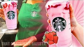 STARBUCKS BARISTA MAKES A PINK DRINK : Starbucks Employee Shows How To Make A Starbucks Pink Drink