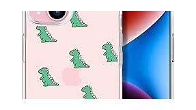 15 Case Cute Dinosaur for Women Girls Girly Designer Phone Case Clear with Design,Case Compatible with iPhone 15 Case Transparent Dinosaurs