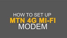How to setup mtn 4g mifi