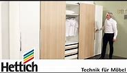 Technology for furniture in bedrooms: Hettich sliding door + drawer systems