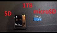 Lexar 1TB SD card and 1TB microSD card