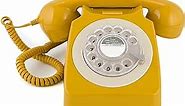 GPO 746 Rotary 1970s-style Retro Landline Phone - Curly Cord, Authentic Bell Ring