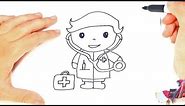 How to draw a Doctor Step by Step | Doctor Drawing Lesson