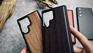Carveit Wood Case for Galaxy S24 Ultra Case 2024 [Natural Wood & Black Soft TPU] Shockproof Protective Cover Unique Wooden Case Compatible with Samsung S24 Ultra (Natural Wood-Red Wood)