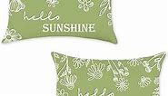 ONWAY Spring Throw Pillow Covers 12x20 Set of 2 Farmhouse Hello Spring Floral Decorations Outdoor Patio Seasonal Cushion Cover for Sofa Couch Home Bed